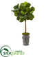 Silk Plants Direct Fiddle Leaf Artificial Tree in Vintage Metal Planter - Pack of 1