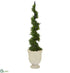 Silk Plants Direct Cypress Artificial Spiral Topiary Tree - Pack of 1