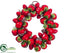 Silk Plants Direct Strawberry Wreath - Red Chocolate - Pack of 4