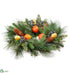 Silk Plants Direct Fruit, Oak Leaf, Pine Candle Ring - Orange Green - Pack of 4
