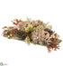 Silk Plants Direct Hydrangea, Pumpkin, Pine Cone Centerpiece - Mauve Brown - Pack of 2