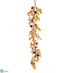 Silk Plants Direct Pomegranate, Berry, Oak Leaf Garland - Yellow Mustard - Pack of 6