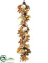 Silk Plants Direct Pumpkin, Gourd, Corn Husk Garland - Mustard Green - Pack of 2