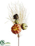 Silk Plants Direct Pumpkin, Pine Cone Pick - Sienna Green - Pack of 36