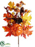 Silk Plants Direct Pumpkin, Pine Cone, Maple Pick - Fall - Pack of 6