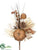 Pumpkin, Berry, Pine Cone, Grass Pick - Toffee Brown - Pack of 12