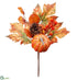 Silk Plants Direct Pumpkin, Pine Cone, Maple Pick - Fall - Pack of 12