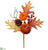 Velvet Pumpkin, Berry, Oak Pick - Orange Brown - Pack of 12