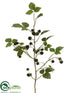 Silk Plants Direct Blackberry Spray - Black - Pack of 12