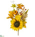 Silk Plants Direct Pumpkin, Sunflower, Berry Spray - Orange Yellow - Pack of 12