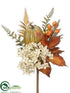 Silk Plants Direct Hydrangea, Pumpkin, Fern Spray - Beige Orange - Pack of 6