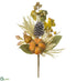 Silk Plants Direct Pumpkin, Berry, Pine Cone Spray - Orange Green - Pack of 8