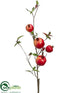 Silk Plants Direct Pomegranate Branch - Red Green - Pack of 4