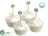 Silk Plants Direct Mini Cake Name Card Holder - Cream White - Pack of 8