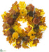 Silk Plants Direct Pumpkin, Rosehip, Pine Cone Wreath - Orange Rust - Pack of 4