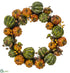 Silk Plants Direct Pumpkin, Berry, Rosehip Wreath - Orange Green - Pack of 2