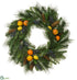Silk Plants Direct Fruit, Oak Leaf, Pine Wreath - Orange Green - Pack of 2