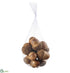 Silk Plants Direct Marble-Look Acorn - Brown - Pack of 6