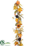 Silk Plants Direct Pumpkin, Lotus Pod, Sunflower Garland - Fall - Pack of 2