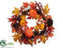 Silk Plants Direct Pumpkin, Pine Cone, Maple Wreath - Fall - Pack of 2