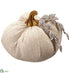 Silk Plants Direct Rhinestone Linen Pumpkin - Beige Silver - Pack of 6