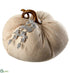 Silk Plants Direct Rhinestone Linen Pumpkin - Beige Silver - Pack of 2