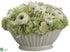 Silk Plants Direct Ranunculus, Daisy, Hydrangea - Green Cream - Pack of 1