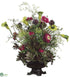 Silk Plants Direct Protea, Daisy, Ranunculus - Green Burgundy - Pack of 1