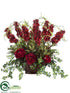 Silk Plants Direct Flower, Ranunculus, Ivy - Burgundy Green - Pack of 1
