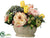 Tulip, Rose, Hydrangea - Yellow Pink - Pack of 1
