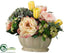 Silk Plants Direct Tulip, Rose, Hydrangea - Yellow Pink - Pack of 1