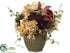 Silk Plants Direct Rose, Hydrangea, Echeveria - Mustard Burgundy - Pack of 1