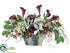 Silk Plants Direct Calla Lily, Rose, Hydrangea, Helleborus - Eggplant Green - Pack of 1