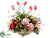 Hydrangea, Tulip, Dahlia, Rose - Pink Green - Pack of 1