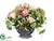 Hydrangea, Rose, Sedum - Pink Green - Pack of 1