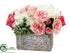 Silk Plants Direct Hydrangea, Rose, Sedum - Cerise Cream - Pack of 1