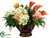Hydrangea, Protea, Rose, Calla Lily - Orange Green - Pack of 1