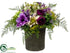 Silk Plants Direct Dahlia, Ranunculus, Cymbidium Orchid - Purple Green - Pack of 1