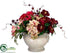 Silk Plants Direct Hydrangea, Rose, Ranunculus - Burgundy Ivory - Pack of 1