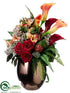 Silk Plants Direct Artichoke, Rose, Calla Lily - Crimson Rust - Pack of 1