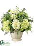 Silk Plants Direct Hydrangea, Snowball, Berry - Green Lavender - Pack of 1