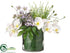 Silk Plants Direct Phalaenopsis Orchid, Allium, Lilac - Green Cream - Pack of 1