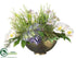 Silk Plants Direct Hydrangea, Phalaenopsis Orchid, Allium - Green Cream - Pack of 1