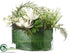 Silk Plants Direct Water Lily, Allium, Lace Fern - Green Cream - Pack of 1