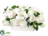 Silk Plants Direct Peony, Rose, Amaryllis - White Green - Pack of 1