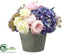 Silk Plants Direct Hydrangea, Rose, Peony, Artichoke - Pink Burgundy - Pack of 1