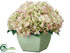 Silk Plants Direct Hydrangea - Green Pink - Pack of 1