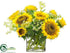 Silk Plants Direct Sunflower, Queen Anne's Lace - Yellow - Pack of 1