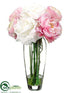 Silk Plants Direct Peony, Rose, Ranunculus - Pink White - Pack of 1