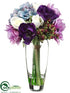 Silk Plants Direct Anemone, Hydrangea, Rose, Berry - Purple Blue - Pack of 1